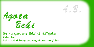 agota beki business card